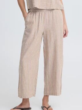 B.YOUNG BYFALAKKA Trousers in Woodsmoke Stripe / Brown